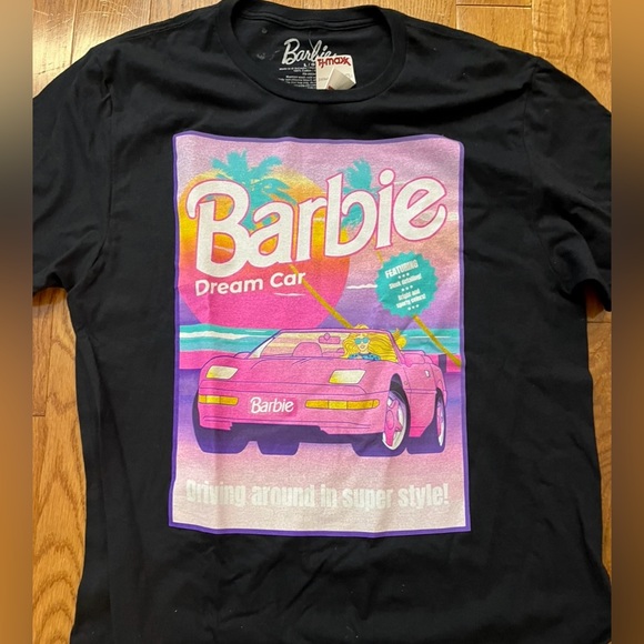 BARBIE Dream Car T-Shirt Driving Around In Super Style Pink Black, SZ-LG, NWWT - Picture 2 of 6